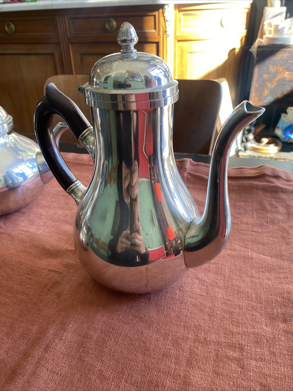 service à thé et café complet en étain du Manoir Paris