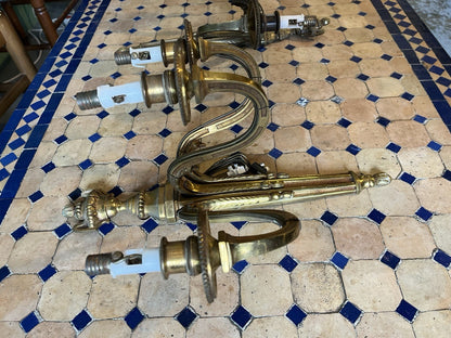 Paire d’appliques en bronze style Louis XVI 3 branches