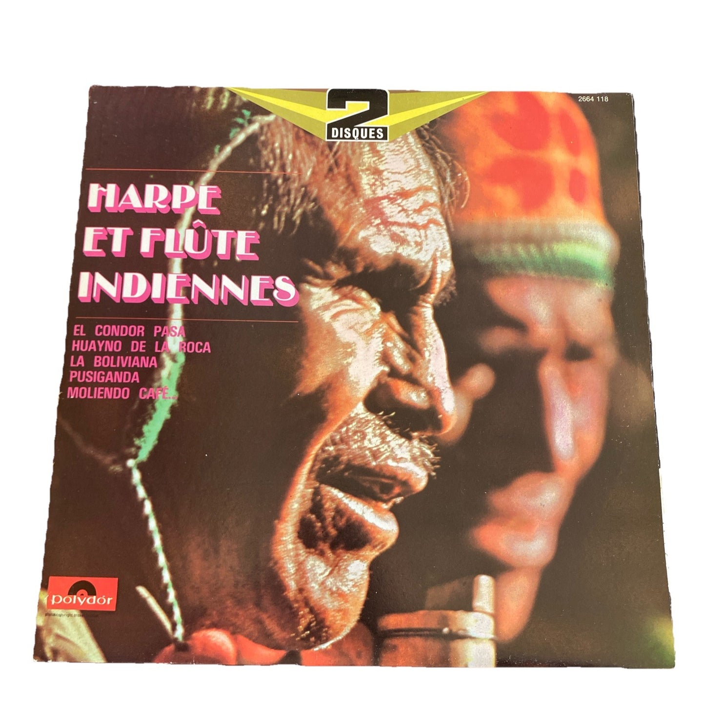 Vinyle 33T Harpe et flûte indiennes Polydor double album vintage