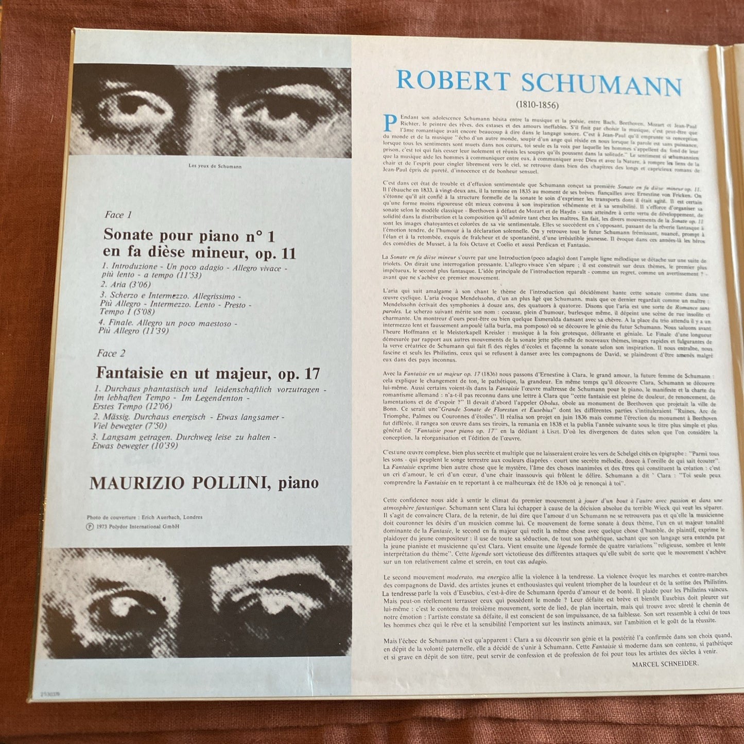 Vinyle LP Schumann Pollini Fantaisie Sonate Deutsche Grammophon