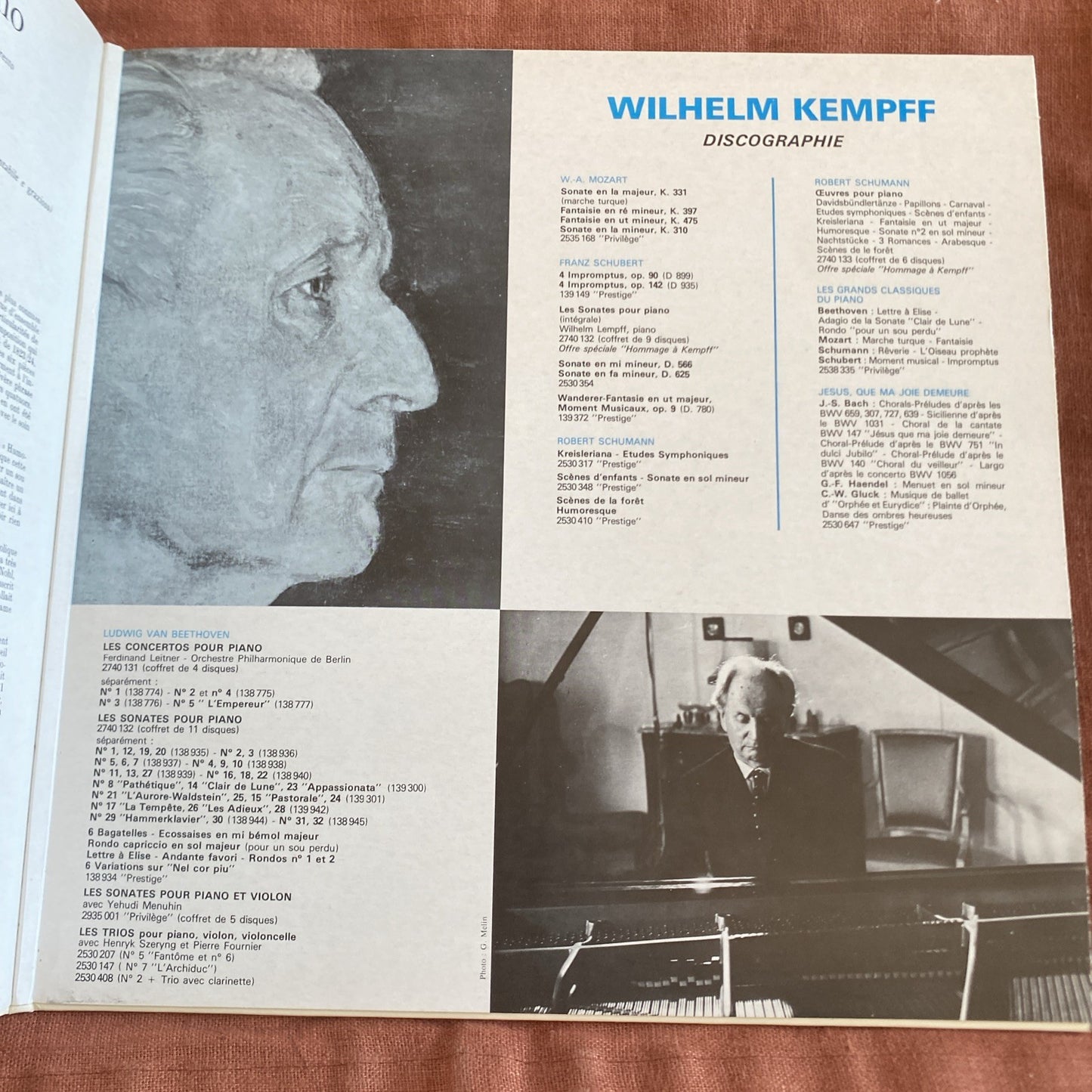 Vinyle 33T Beethoven Kempff pièces célèbres piano Deutsche Grammophon