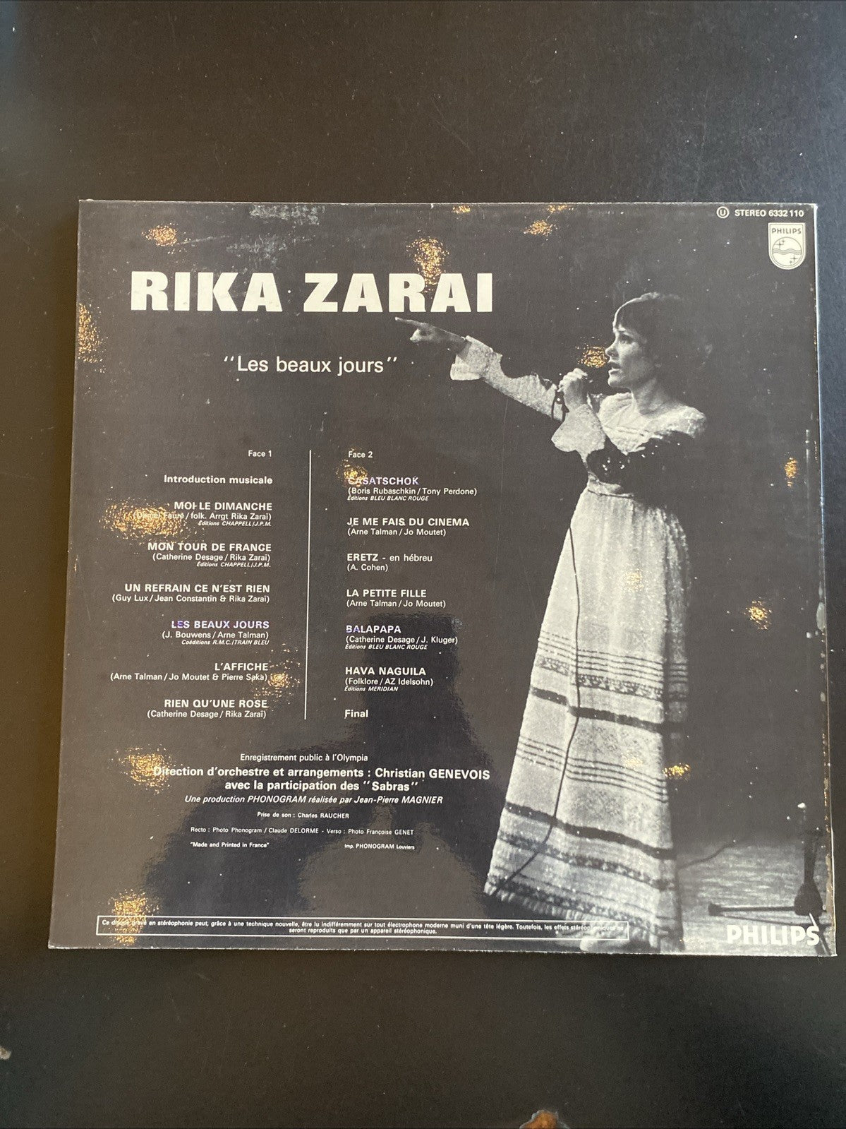 Vinyle 33T Rika Zaraï Les beaux jours Olympia Philips