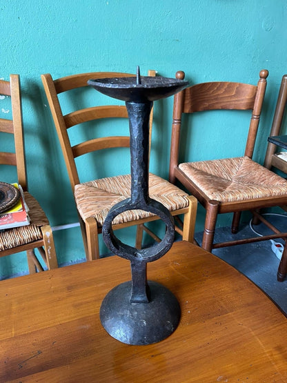 Bougeoir fer forgé ancien style médiéval chandelier déco