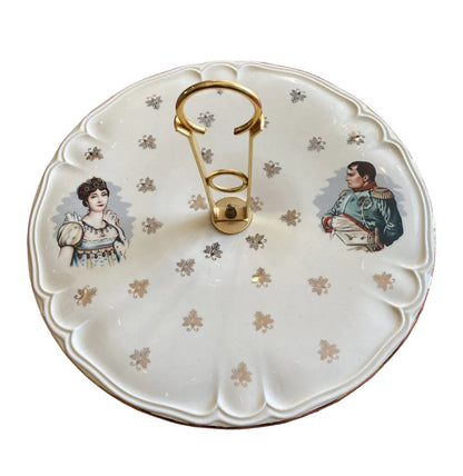Présentoir À  Fromage Napoléon Josephine Porcelaine Décor Main