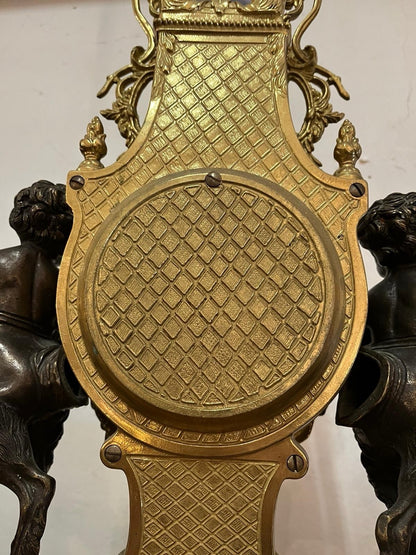 Pendule de cheminée Napoléon III aux angelo, XIXe Siècle