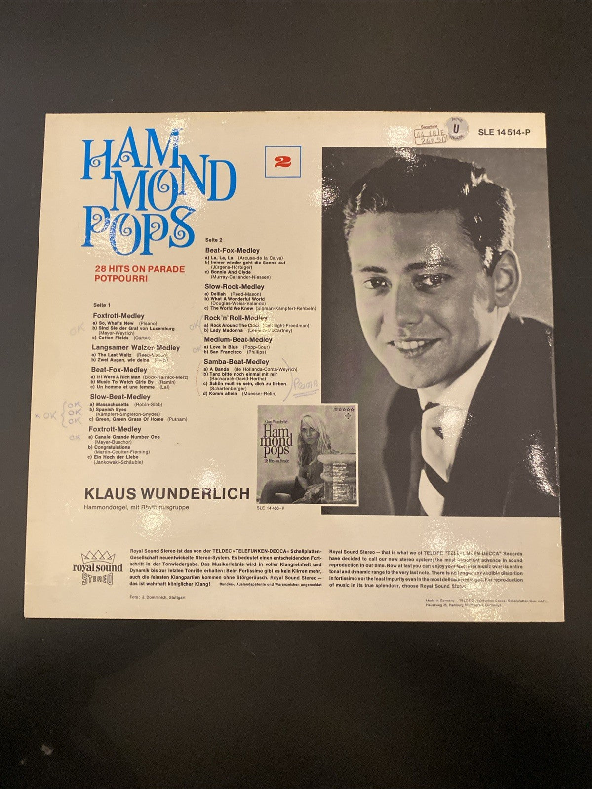 Vinyle Klaus Wunderlich – Hammond Pops 2 (import Allemagne)