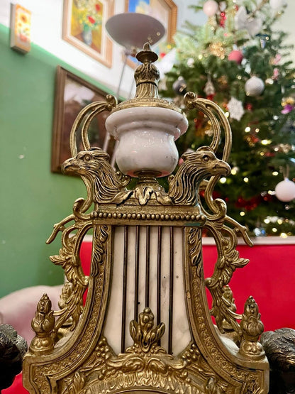 Pendule de cheminée Napoléon III aux angelo, XIXe Siècle