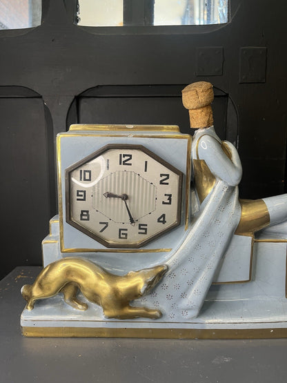 Horloge Art Déco Bleu