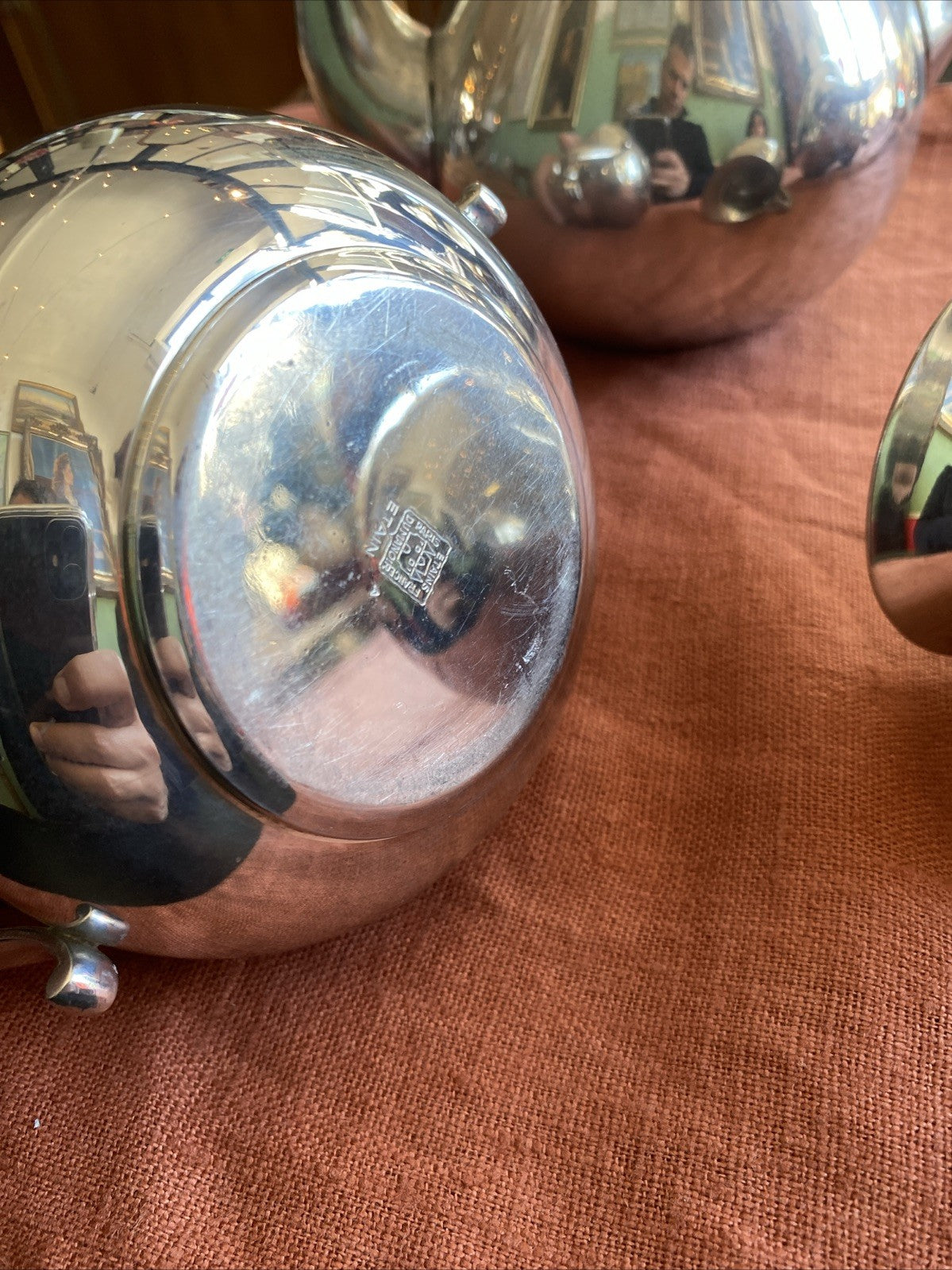 service à thé et café complet en étain du Manoir Paris