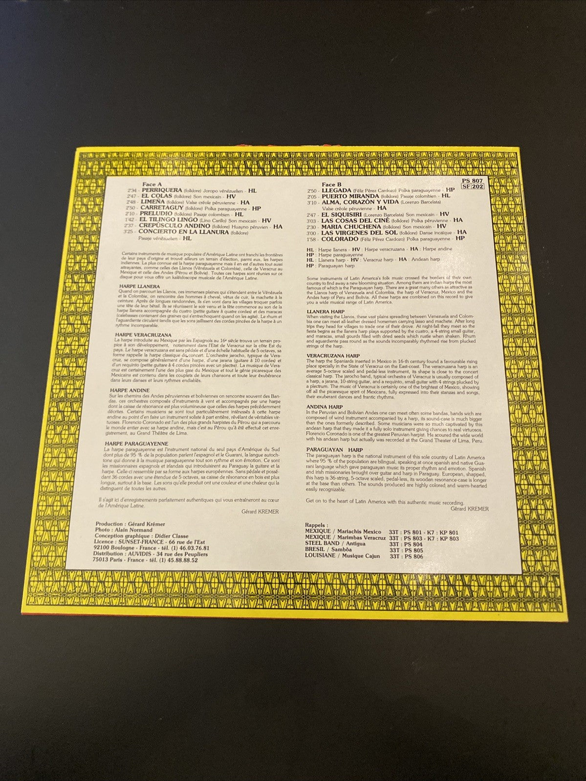 Vinyle Harpes Indiennes – Indian Harps (musique traditionnelle Amérique du Sud)