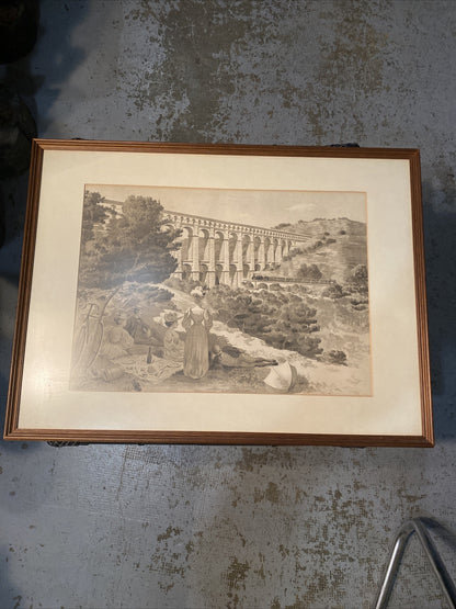 AQUEDUC DE ROQUEFAVOUR LITHOGRAPHIE XIX ème Siècle