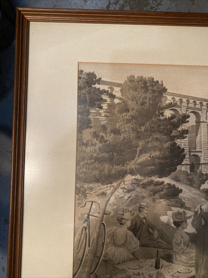 AQUEDUC DE ROQUEFAVOUR LITHOGRAPHIE XIX ème Siècle