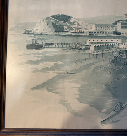 GRAVURE BAINS DES CATALANS MARSEILLE 1900