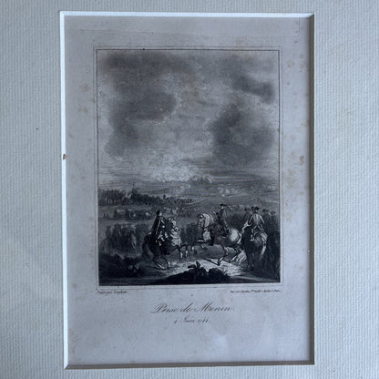 Gravure Prise De Menin Napoléon Peint Par Lenfant encadrement sous verre