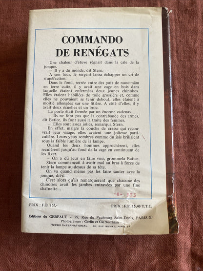 Livre GERFAUT ...PIERRE GICQUEL....COMMANDO DE RENEGATS 1970 - quasi neuf