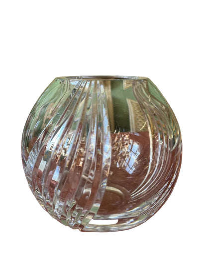 Vase Boule En Cristal Taillé