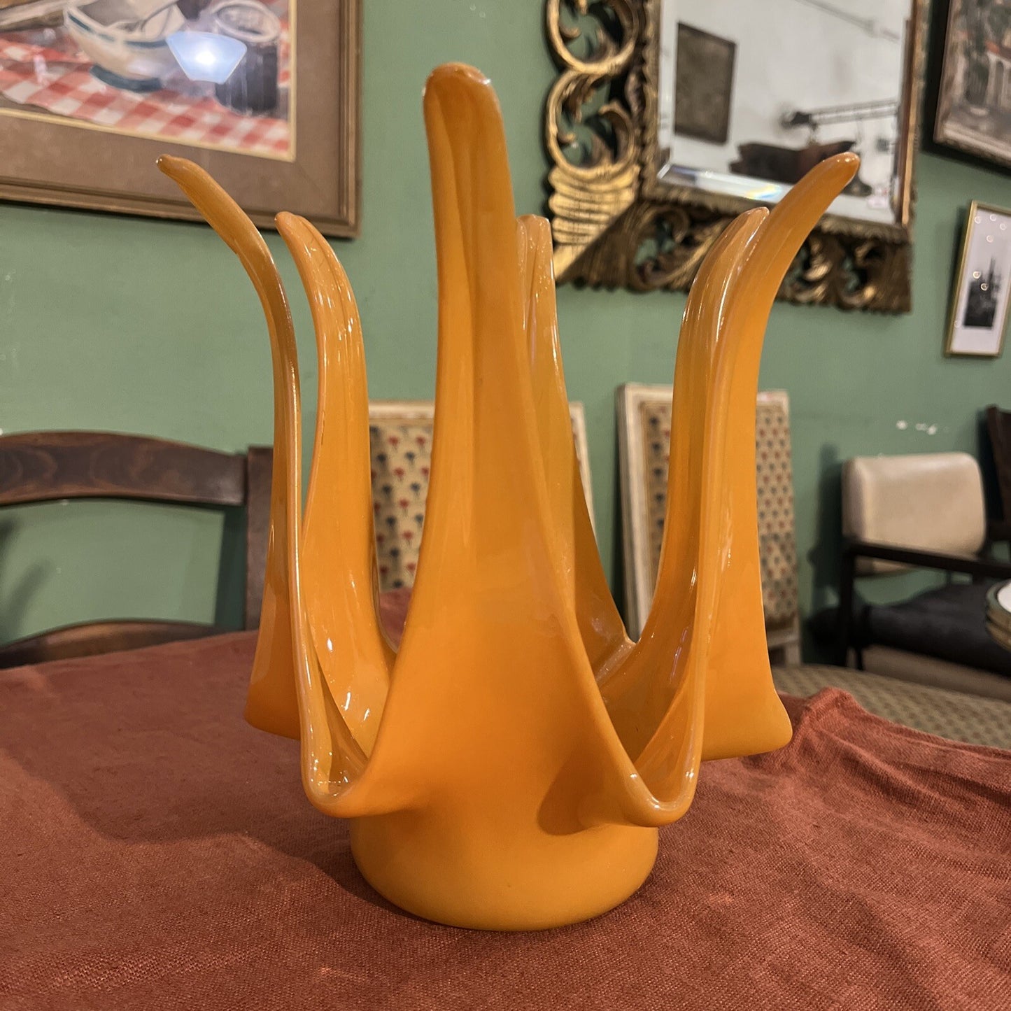 Centre De Table En Verre Orange