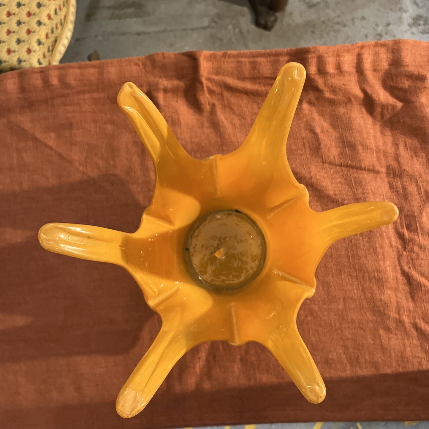 Centre De Table En Verre Orange