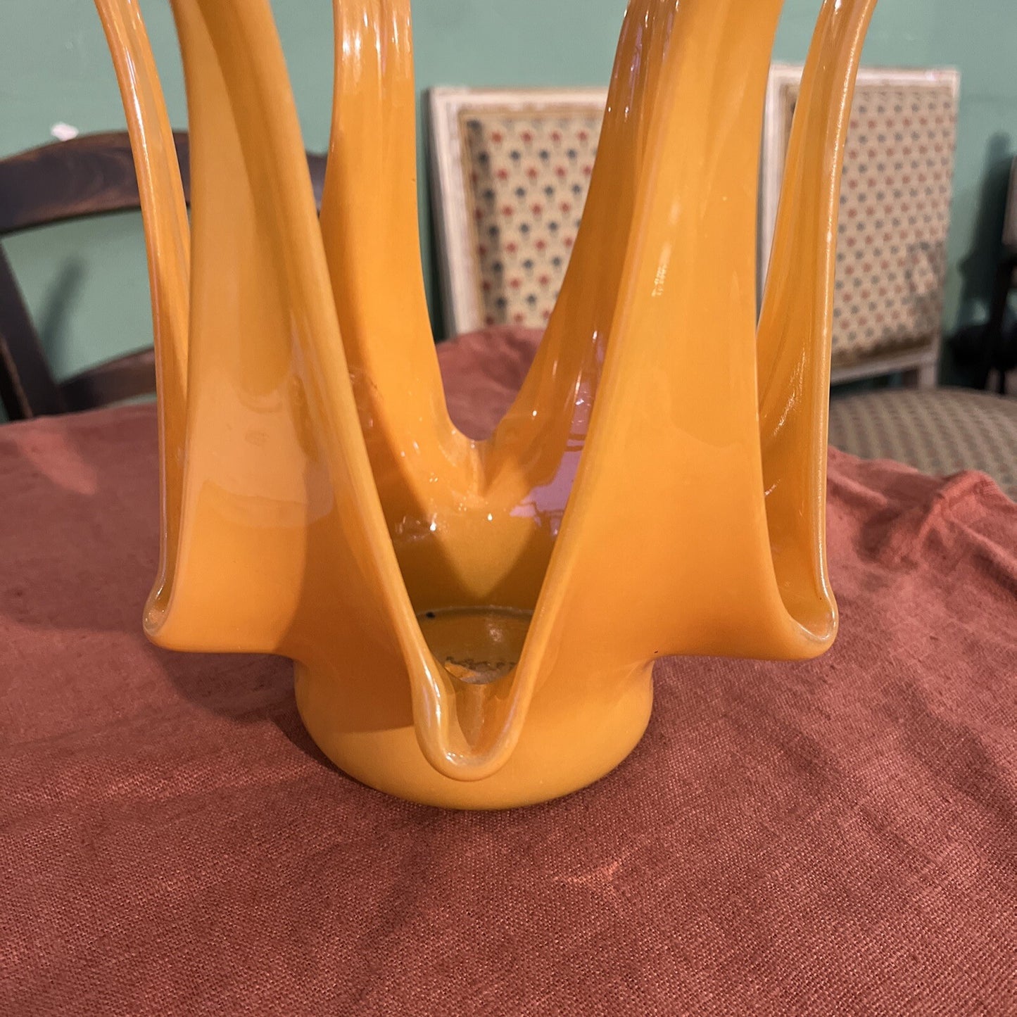Centre De Table En Verre Orange