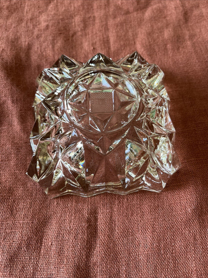 Cendrier Vintage En Verre Ciselé « Lever »