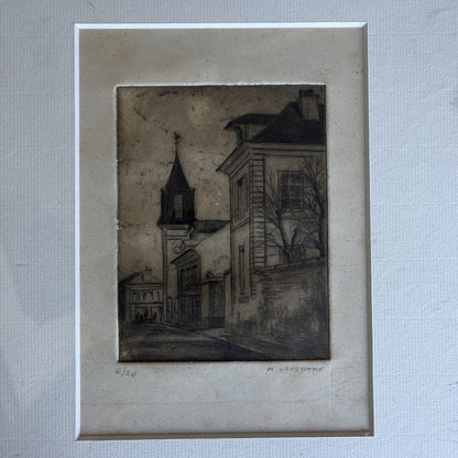 Dessin ancien  6/20 Signé M.Lefebvre encadrement sous verre