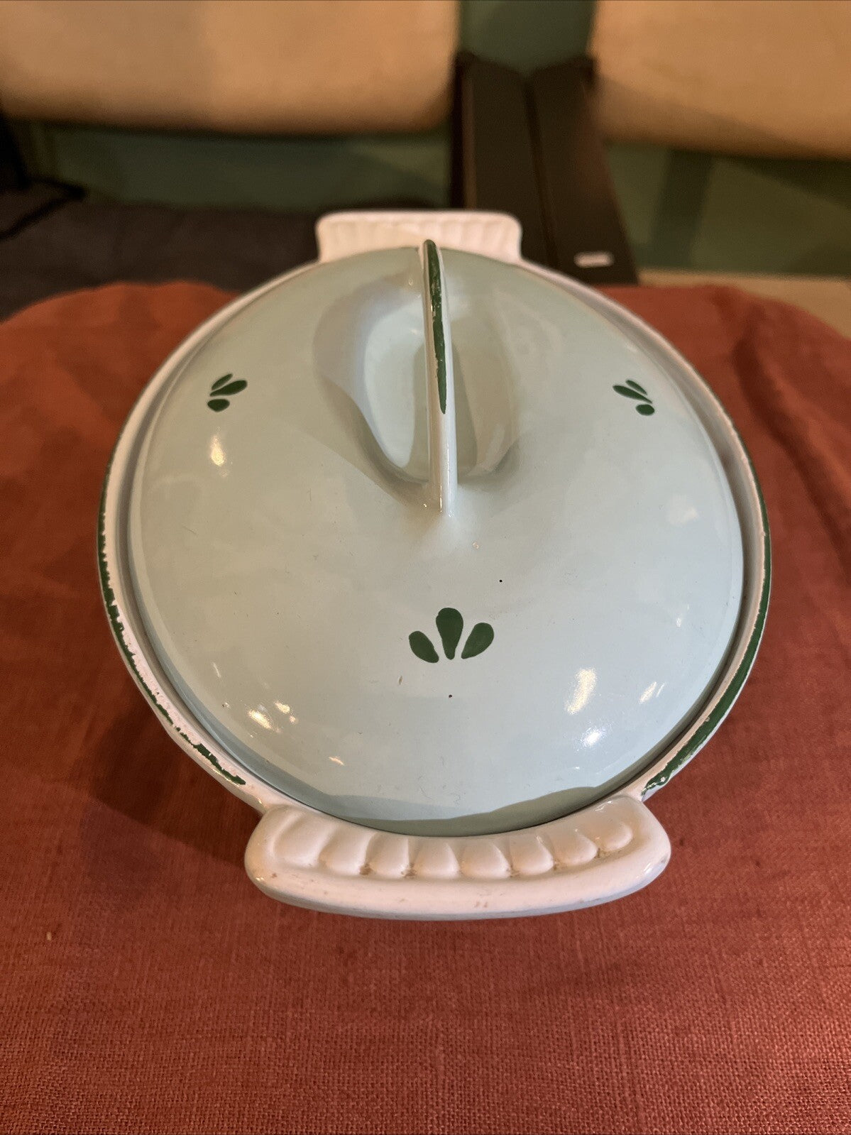 Plat Ovale Casserole Dru Hollande Tulipe En Fonte Émaillé