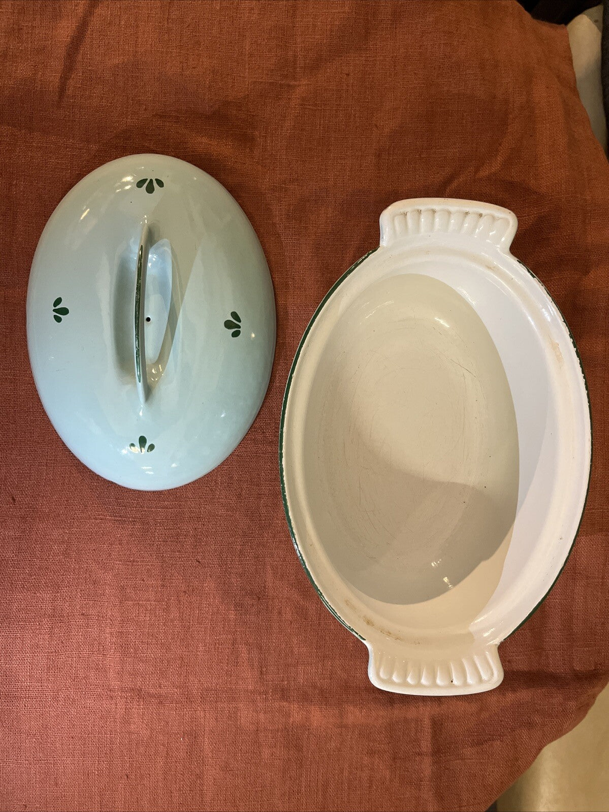 Plat Ovale Casserole Dru Hollande Tulipe En Fonte Émaillé