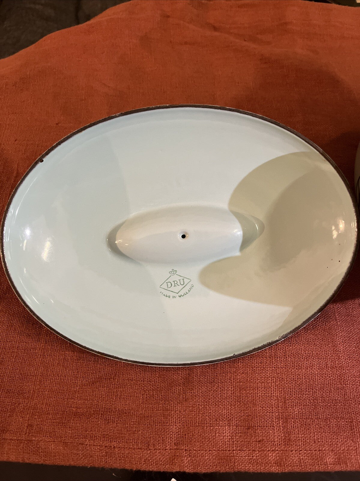 Plat Ovale Casserole Dru Hollande Tulipe En Fonte Émaillé