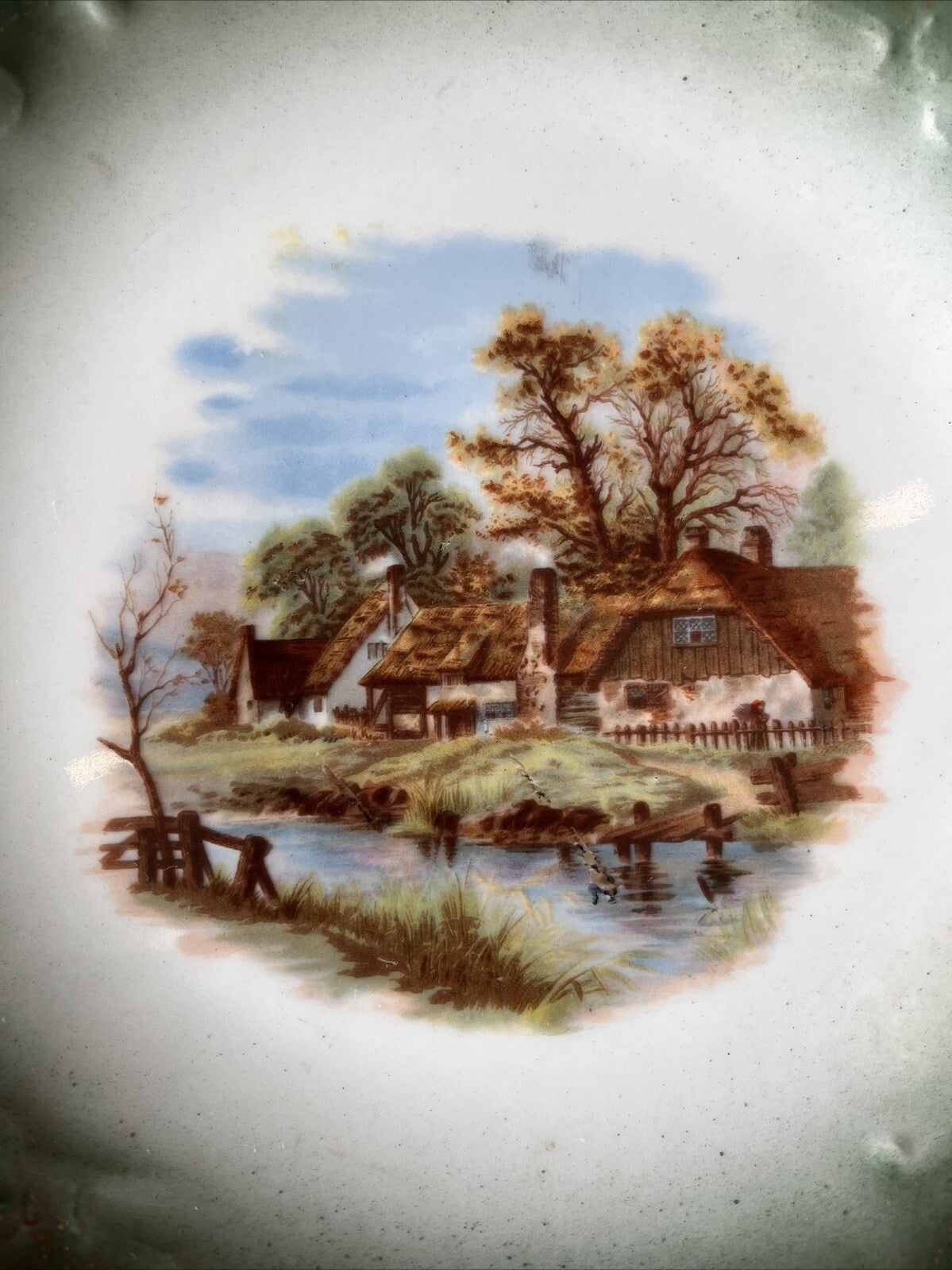 Assiette Décorative En Porcelaine Thème Village