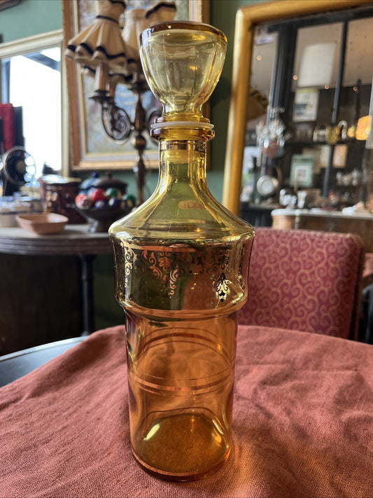 Carafe En Verre Transparent Jaune - Décoration Intérieure - Vintage - Collection