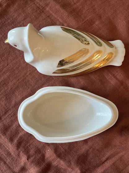 Boîte Colombe En Porcelaine D’Italie