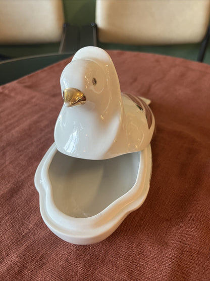 Boîte Colombe En Porcelaine D’Italie