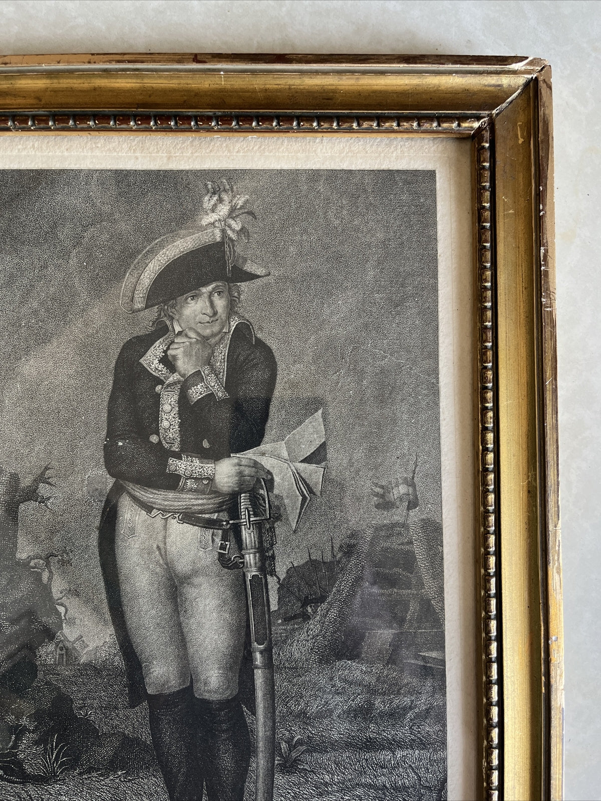 Lithographie Charles Pichegru Encadrement En Bois Doré