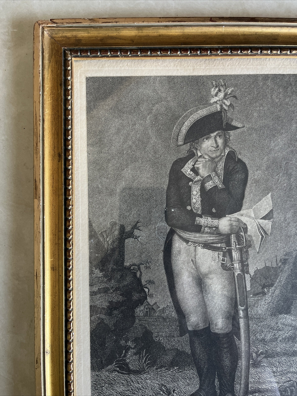 Lithographie Charles Pichegru Encadrement En Bois Doré