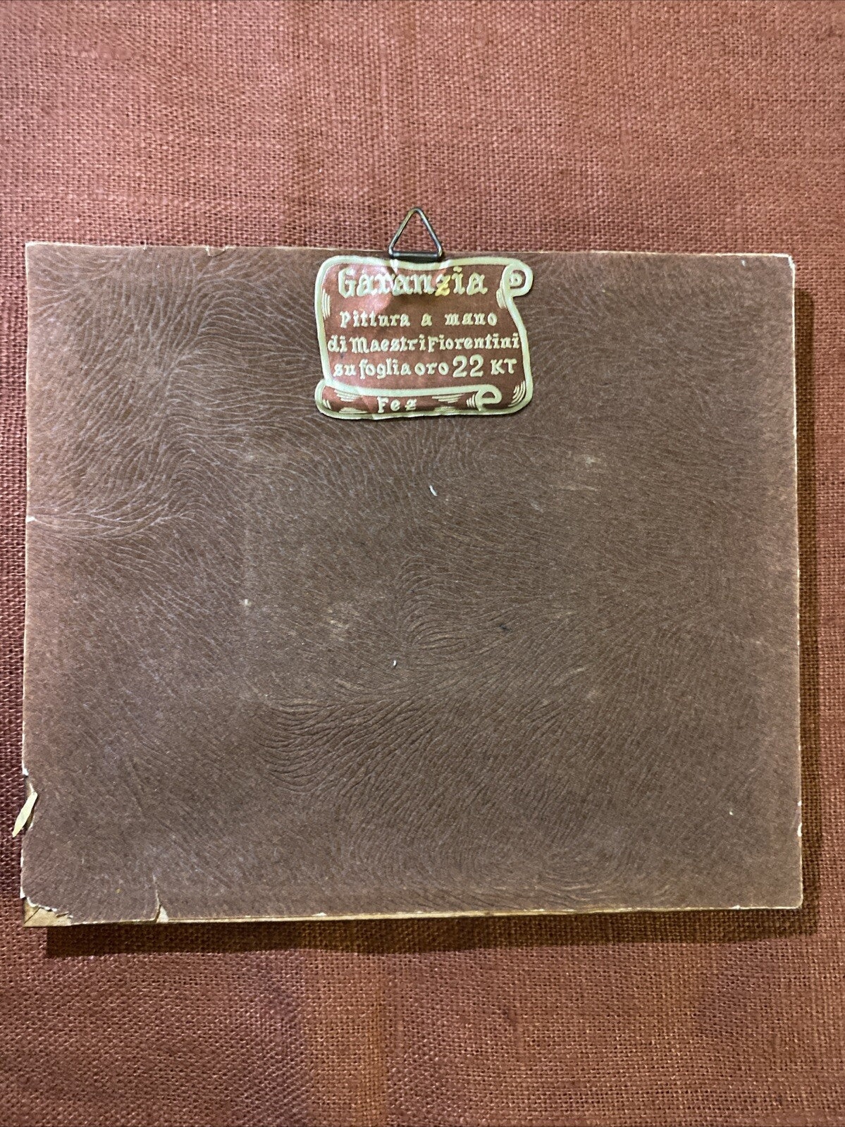 Peinture Sur Feuille D’or 22 K  Signée Fez Cacciamine Cedro Marine Militaire
