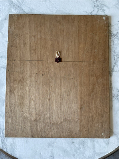 Tableau Ancien Huile Sur Bois 30X36 Cm Signé