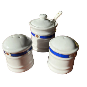 Philippe Deshoulieres Ensemble À Condiments En Porcelaine 3 Pièces
