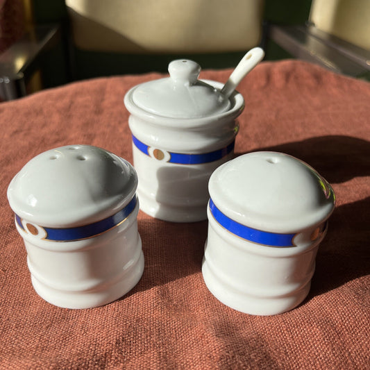 Philippe Deshoulieres Ensemble À Condiments En Porcelaine 3 Pièces