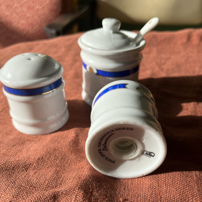 Philippe Deshoulieres Ensemble À Condiments En Porcelaine 3 Pièces