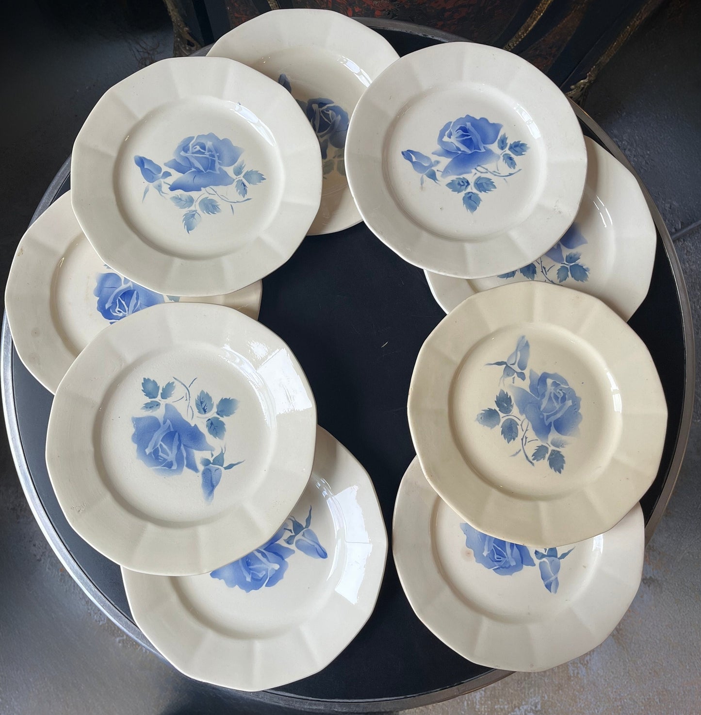 Lot de 16 assiettes (10 plates/6 creuses) Digoin Sarreguemines France