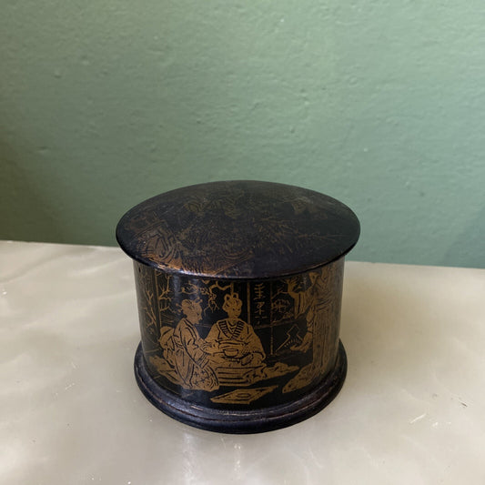 Boîte En Papier Mâche ET BOIS DORÉ Époque Napoléon III