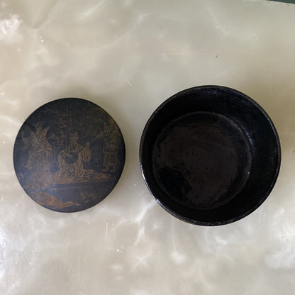 Boîte En Papier Mâché et bois doré Époque Napoléon III