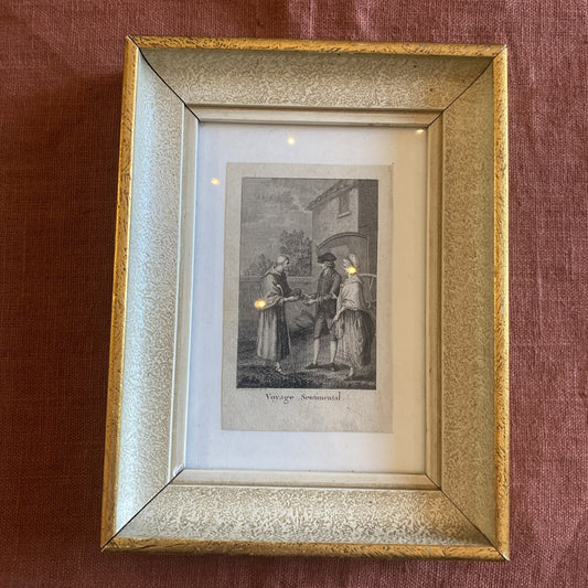gravure ancienne encadrée « Voyage Sentimental »