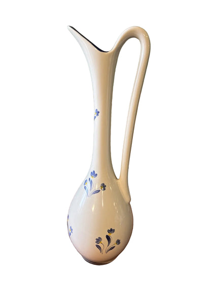 Aiguière En Porcelaine Décor Fleurs Bleu