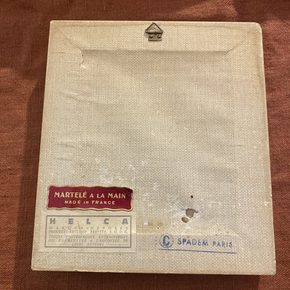 Petit cadre Helca émail martelé à la main, reproduction d'un tableau de Renoir