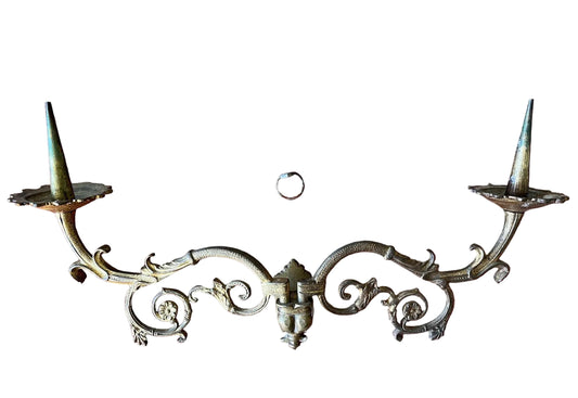 Applique murale double en bronze doré, style Louis XV Bougie/pique Cierge