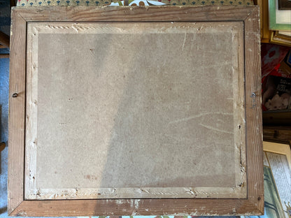 Aquarelle Bouquet De Fleurs Signature Milia Encadrement Bois