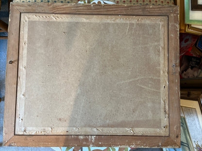 Aquarelle Bouquet De Fleurs Signature Milia Encadrement Bois