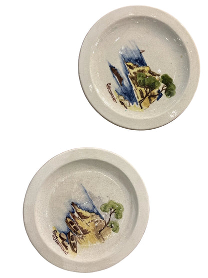 2 Assiettes anciennes Ceramique Raymond Ray Camart 1908 1980 vallauris antibes