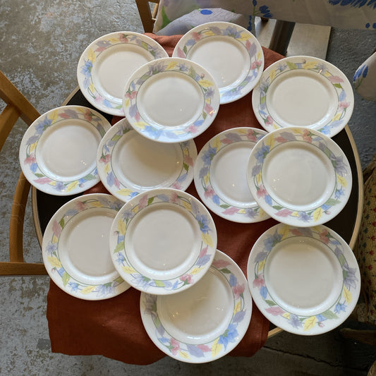 12 Assiettes A Dessert Arcopal Vintage Décor Floral